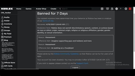 roblox ban for 7 days|7 day ban roblox bypass.